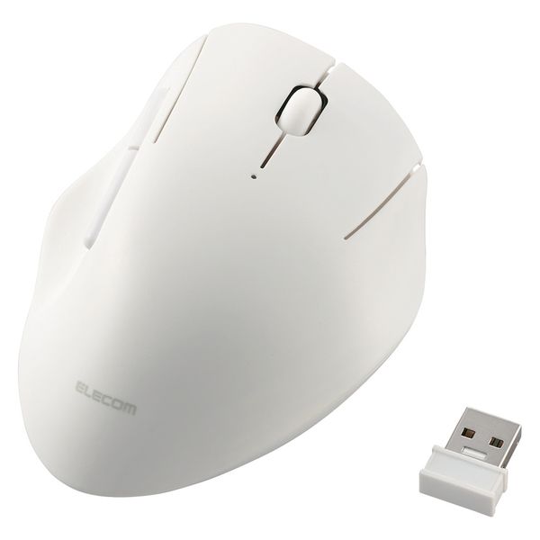 ワイヤレスマウス 静音マウス 無線 2.4GHz 5ボタン 抗菌仕様 白