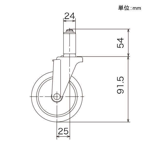 矢崎化工 ヤザキ イレクターΦ28用 パイプキャスター YSR YSR-65 1