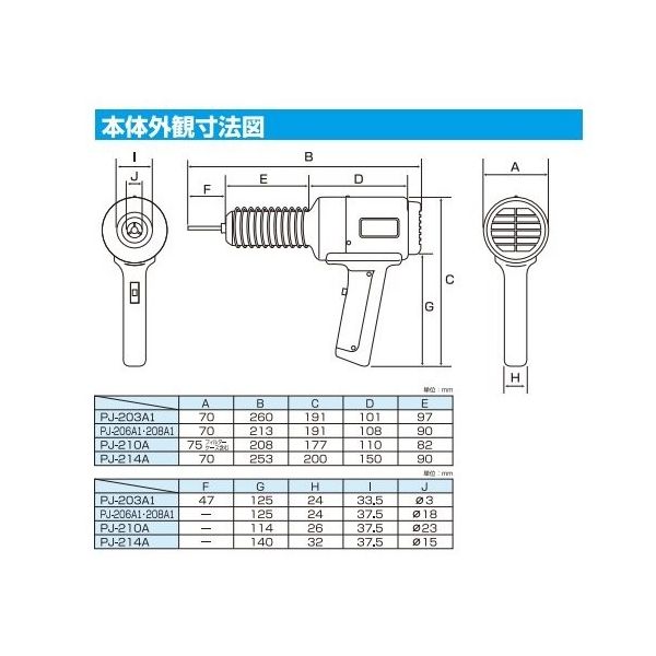 石崎電機製作所 プラジェット・ハンディタイプ (温度可変式) PJ 石崎電機製作所 プラジェット・ハンディタイプ (温度可変式) PJ