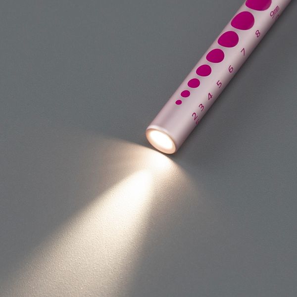 プッシュライト（ペンライト）瞳孔ゲージ付A ピンク×ピンク SAS-PL003