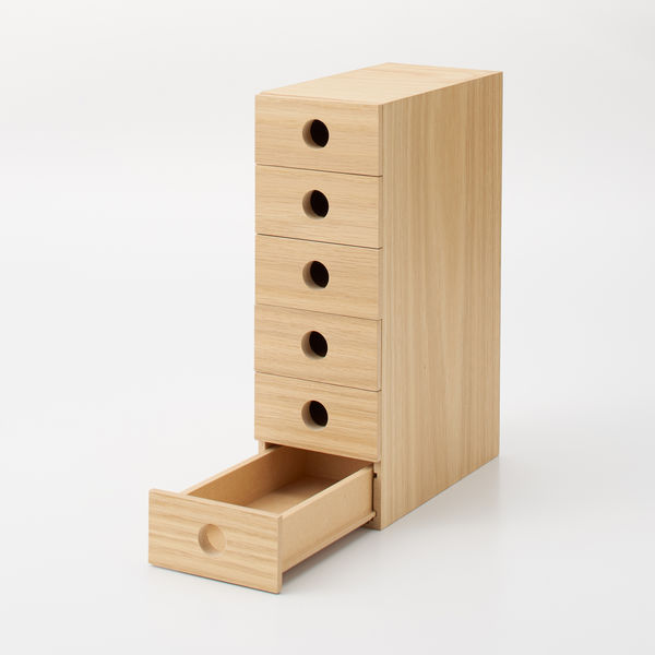 無印良品 木製小物収納6段 約幅8.4ｘ奥行17ｘ高さ25.2cm 良品計画 