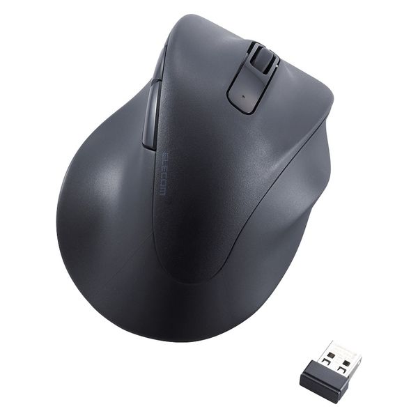 黒いワイヤレスマウス Windowsロゴ付き エレコム ワイヤレスマウス 無線 2.4GHz 5ボタン ブルーLED L