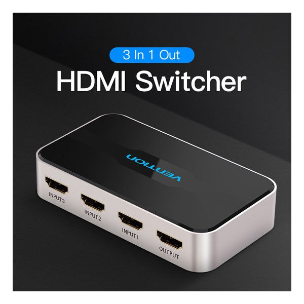 HDMIスイッチャー 3切替 4K60Hz HDMI2.0 HDMI切替器 AF-2403 1個 VENTION - アスクル