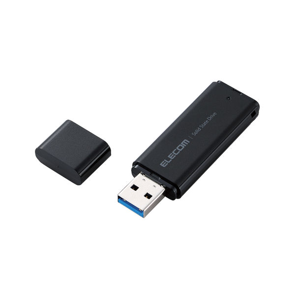 エレコム キャップ式外付けSSD 250GB USB3.2 Gen1 ブラック ESD-EMC0250GBK 1個