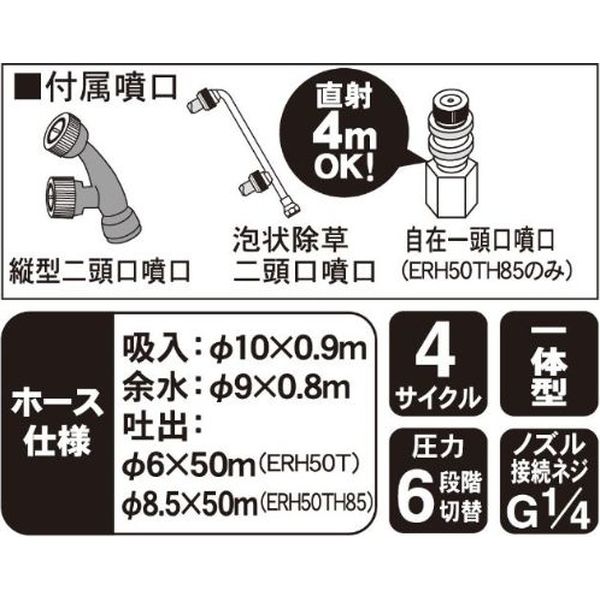 工進　タンクキャリー付きエンジン動噴　５０L　６ｍｍ×５０ｍホース　MS-ERH50T　1台（直送品）