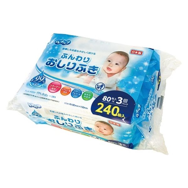 Life-do.Plus 弱酸性ふんわりタッチのおしりふき 80枚3P 321314