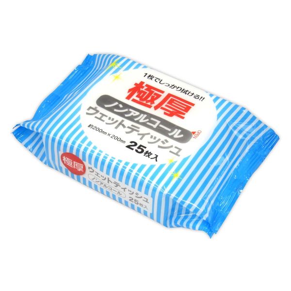 極厚ノンアルコールウエットティシュ 25枚 03-105 1箱（40個入） 協和