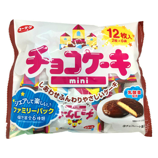 チョコケーキmini 12枚 6袋 有楽製菓 チョコレート 個包装