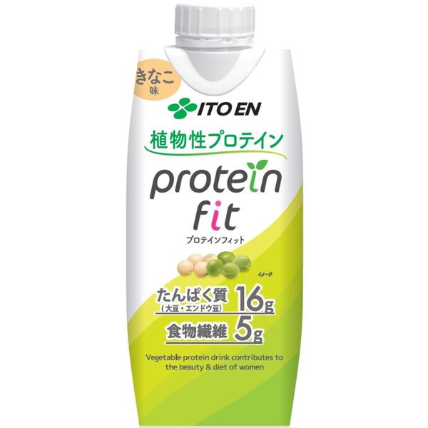 伊藤園 植物性プロテインフィット きなこ味 330ml 1箱（12本入）キャップ付き 紙パック - アスクル