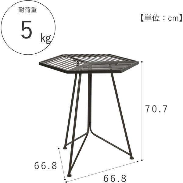 武田コーポレーション ヘキサガーデンテーブル HXG-70TBK 1箱