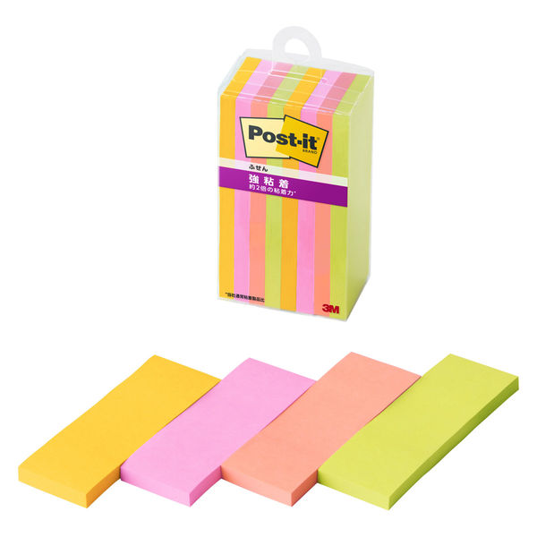スリーエム(3M) ポストイット ふせん 付箋 強粘着 75mm×25mm マルチ