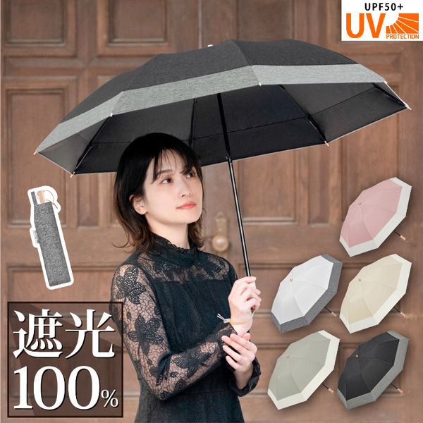 大河商事 日傘 晴雨兼用 自動開閉 2段 UPF50+完全遮光 耐風 木目