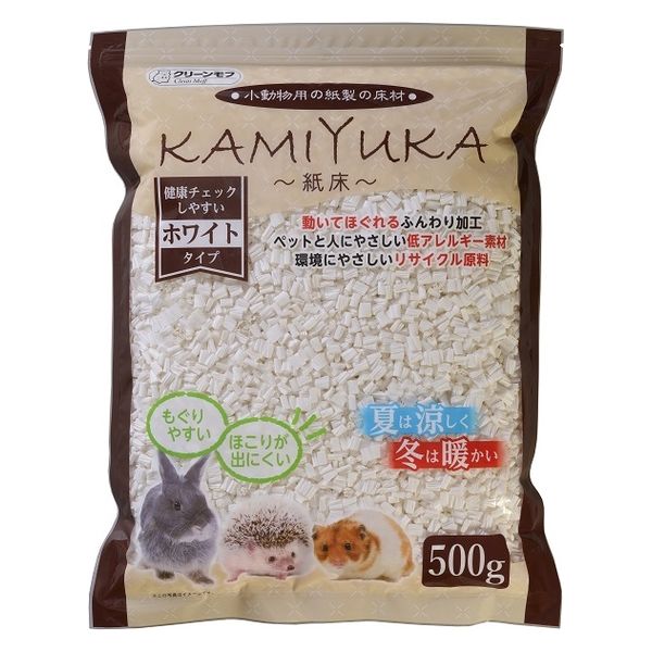 クリーンモフ 小動物用 KAMIYUKA ～紙床～ ホワイト 500g 3袋 シーズイシハラ アスクル