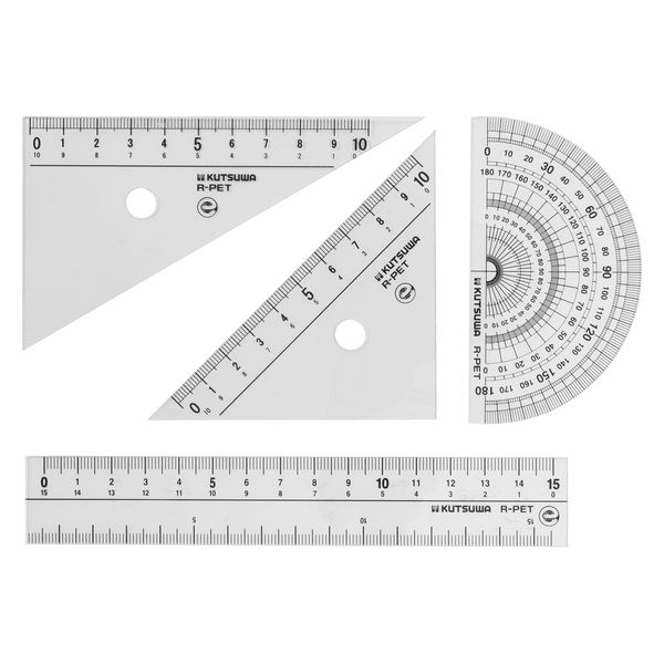 クツワ 再生PET 定規セット AP035 5個（直送品） - アスクル