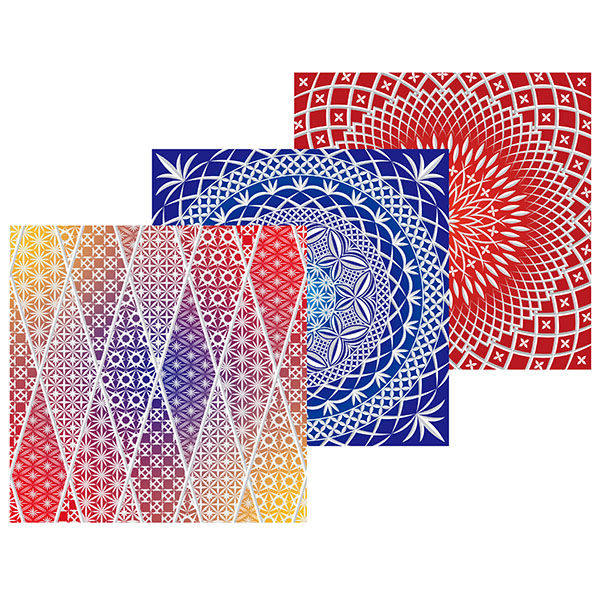 トーヨー 切子風千代紙 15×15cm 010625 1冊（18枚） - アスクル