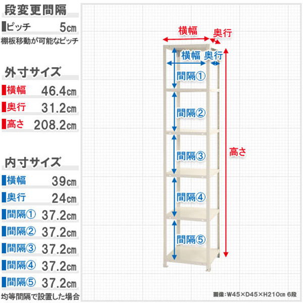 軒先渡し】北島 スマートラック NSTR-724 幅450×奥行300×高さ2082mm