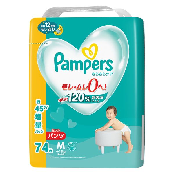 パンパース おむつ パンツ たっち Mサイズ（6～12kg）1セット（74枚入 ...