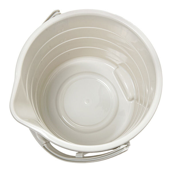 ピジョンバケツ 8L ホワイト ホース固定具・水量メモリ付き ピジョンバケツ 8L ホワイト ホース固定具・水量メモリ付き