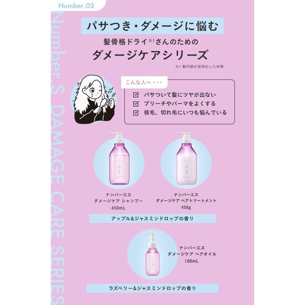 ナンバーエス ダメージケア シャンプー 450mL カラーズ - アスクル