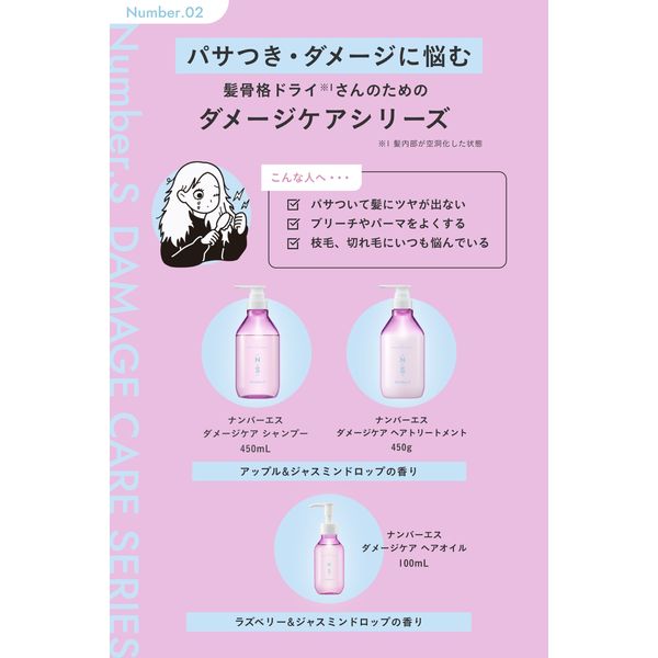 ナンバーエス ダメージケア ヘアオイル 100mL カラーズ - アスクル