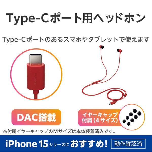 イヤホン タイプC マイク付き カナル型 耳せんタイプ 有線