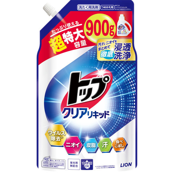 トップ クリアリキッド 詰め替え 超特大 950g 1箱（6個入） 衣料用洗剤