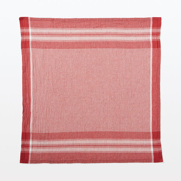 無印良品 インド綿細番手 マルチクロス チェック 赤 約50×50cm