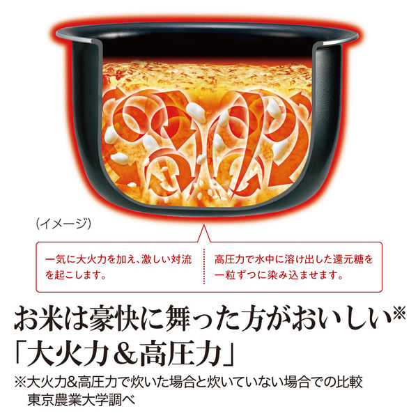 象印マホービン 圧力IH炊飯ジャー 5.5合炊き ブラック 極め炊き NW-JE10-BA 1台（直送品） - アスクル