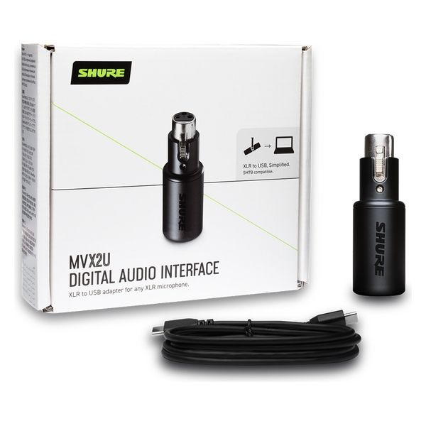 SHURE ヘッドホン出力付きXLR-USB変換アダプター MVX2U 1個（直送品）