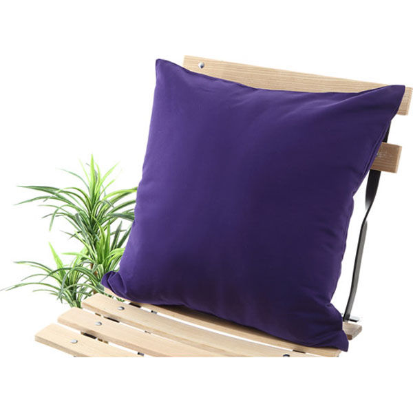 クッションカバー 綿100% 450×450mm バイオレット 1枚（直送品