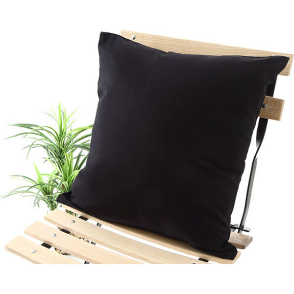 クッションカバー 綿100% 450×450mm ブラック 1枚（直送品