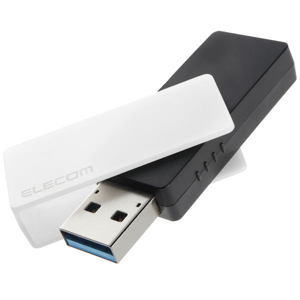 USBメモリ 32GB USB-A 回転式キャップ スライドロック ホワイト MF-RMU3B032GWH エレコム 1個 - アスクル