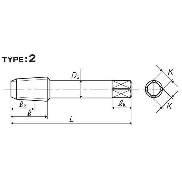 ヤマワ アメリカ管用テーパねじ用インタラップタップ短ねじ形 INT-S-NPT 1/4-18 INTSNPT1418