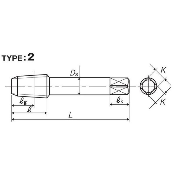 彌満和製作所 アメリカ管用テーパねじ用ハンドタップ 短ねじ S-NPT1/8-27 1本（直送品） - アスクル