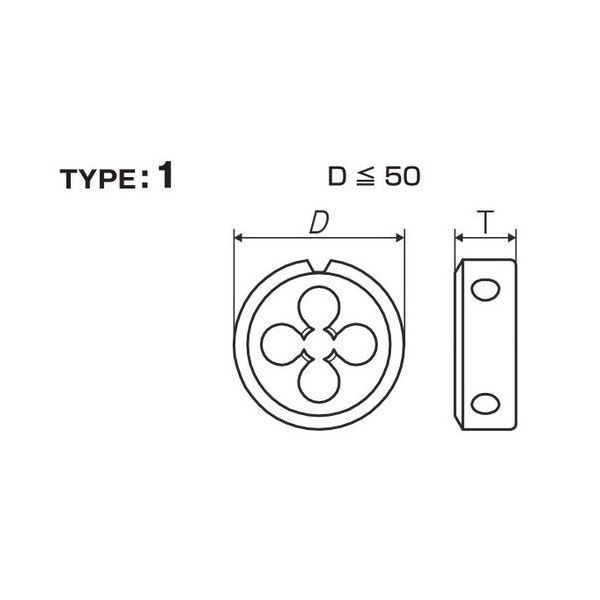 彌満和製作所 ソリッドダイス(メートルねじ)左ねじ用 DLH2M14X1(38) 1個（直送品） 彌満和製作所 mm