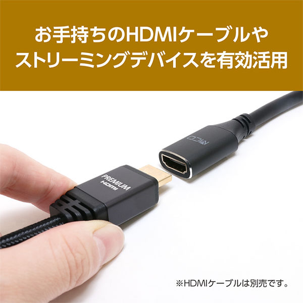 HDMI延長ケーブル 2m 4K 60Hz対応 HET-P20/BK 1本 - アスクル