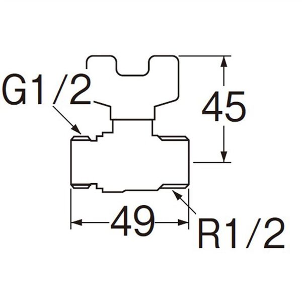 SANEI ボールバルブ 呼び13 ネジG1/2・R1/2 JV61B-13 1セット(4個)（直送品） - アスクル