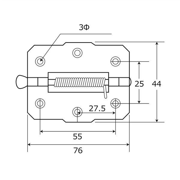 紙丁番 和気産業 バネ丁番片開 BKー468 75MM 1セット(10個)（直送品） - アスクル