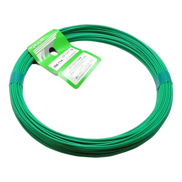 和気産業 カラーワイヤー 緑 #14×40m HW-114 1セット(6巻)（直送品 