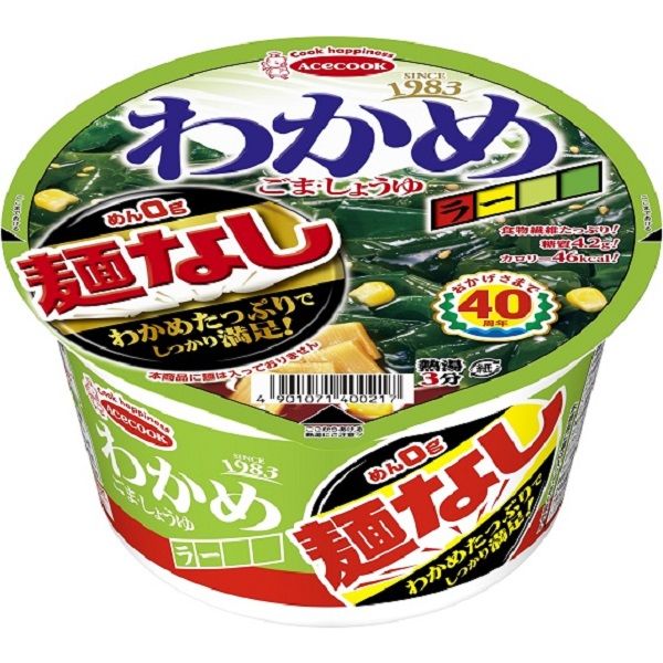 エースコック わかめラー 麺なし ごま・しょうゆ 1セット（3個