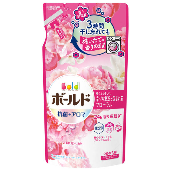 P＆G　ボールド　フラワーサボン／ブロッサム　抗菌　400g　各16袋　計32袋 ボールドジェル 液体 プレミアムブロッサム 詰め替え 400g 1箱