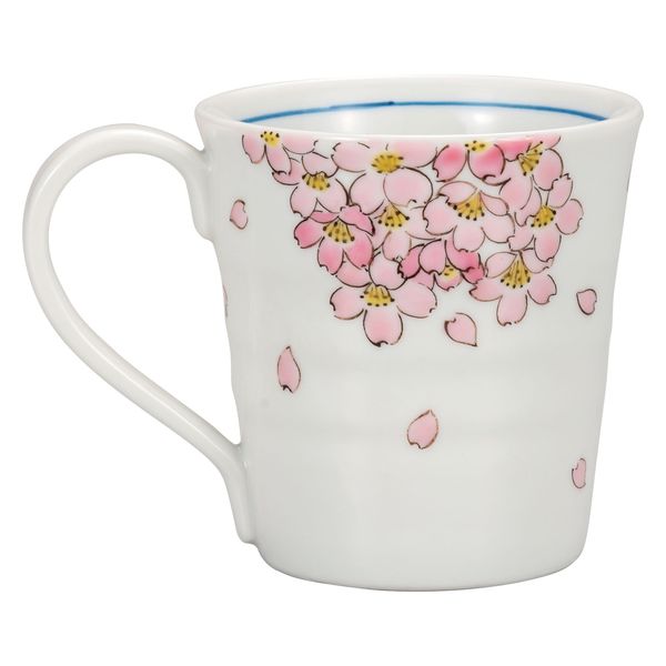 伊野正峰 日本の伝統工芸品【九谷焼】 マグカップ 桜花文 新田