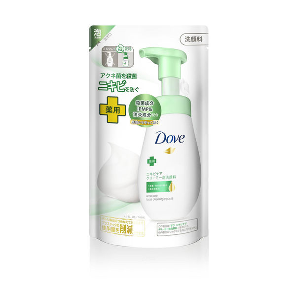 ダヴ（Dove）ニキビケア クリーミー泡洗顔料 詰替え用 140ml　1セット (3個+1個）　ユニリーバ