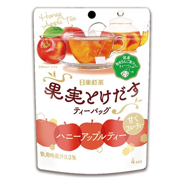 日東紅茶 果実とけだすティーバッグ ハニーアップルティー 1セット（12バッグ:4バッグ入×3袋） アスクル