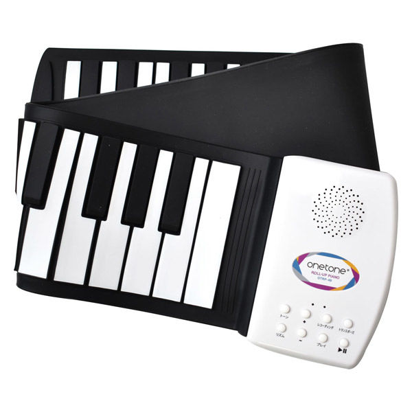ONETONE ワントーン ロールピアノ49鍵盤 OTRP-49（スピーカー内蔵、充電池駆動、トランスポーズ機能搭載）（直送品） - アスクル