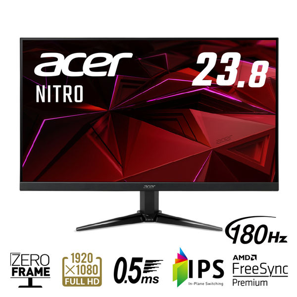 Acer（エイサー） NITRO 23.8インチワイド液晶モニター QG241YM3bmiipx 1台 - アスクル