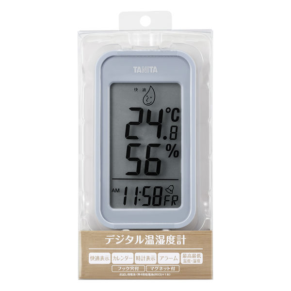 タニタ TT589BL デジタル温湿度計 ブルーグレー