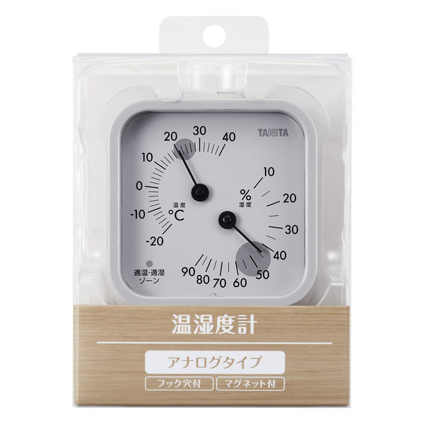 タニタ アナログ温湿度計 TT-587-GY 1個 - アスクル