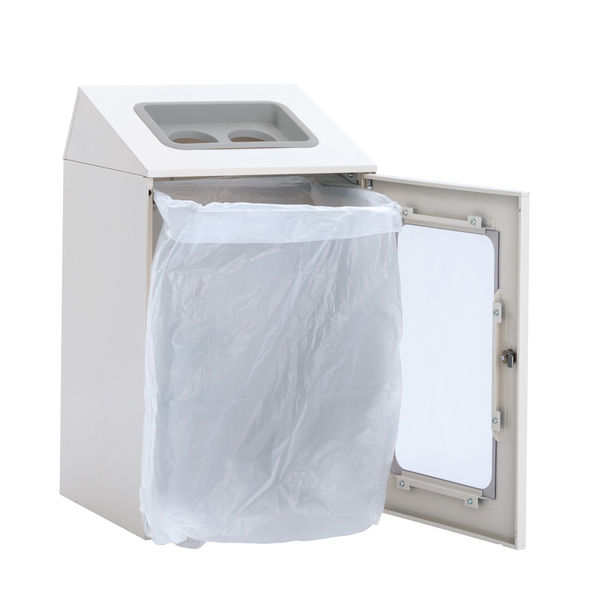 【軒先渡し】テラモト ニートＳＴＦミエル　オフホワイト　一般ゴミ用　８０Ｌ　角穴 DS1663507 1台（直送品）｜詳細画像