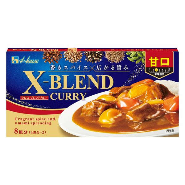 クロスブレンドカレー 甘口 140g 8皿分 3個 ハウス食品 カレールゥ